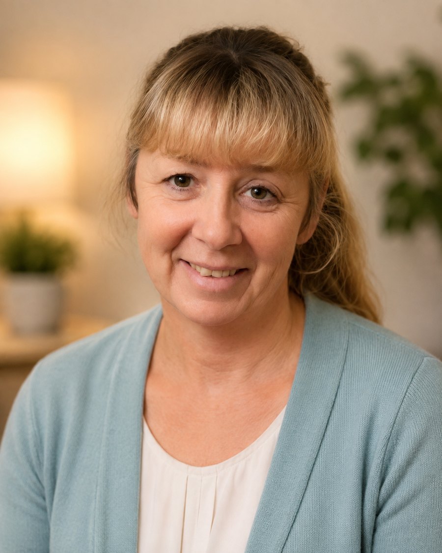 Catherine Lawson, photographed in a softly lit room.